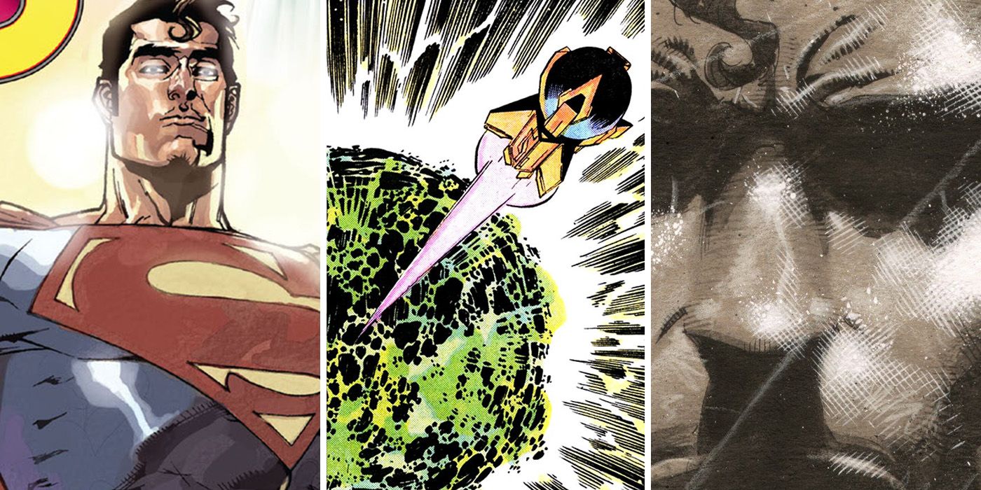 split image of Superman Birthright and Last Son comics and Krypton exploding