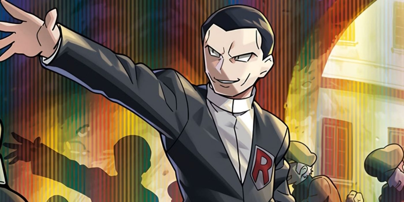 Concept art of Giovanni leading Team Rocket in Pokémon.