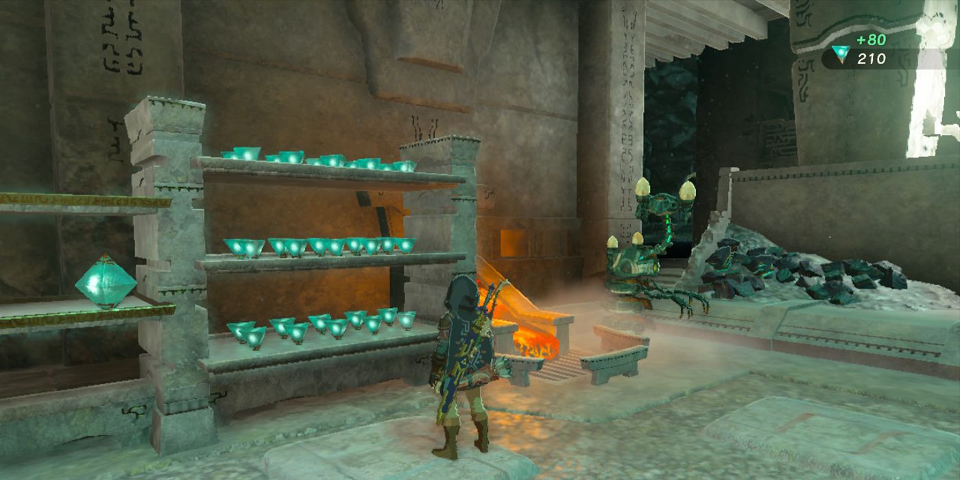 Link visitando a Grande Mina Central Abandonada em Tears of the Kingdom