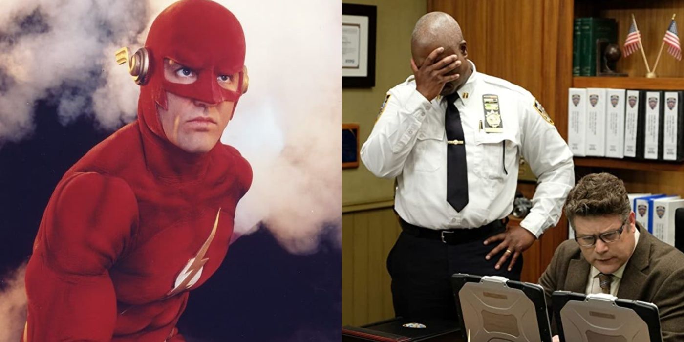 Split image: Barry Allen The Flash (1991) series and Captain Holt Brooklyn Nine Nine