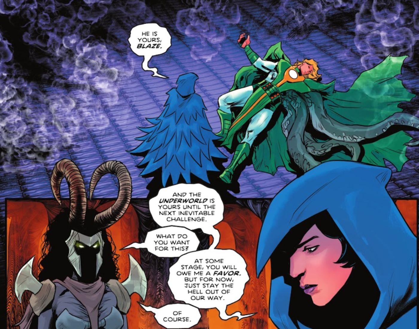 Raven dá o trono do inferno para Lady Blaze