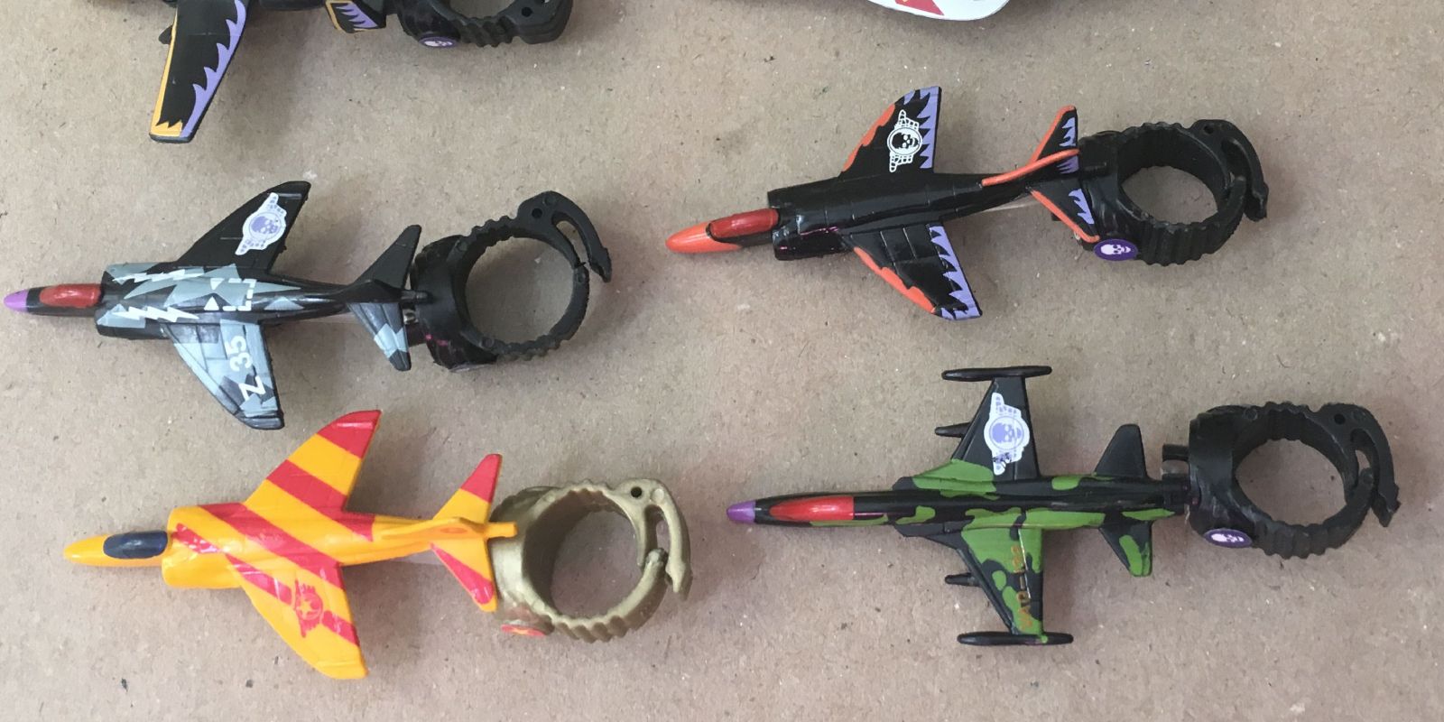 Four jets with ring attachments based on Ring Raiders