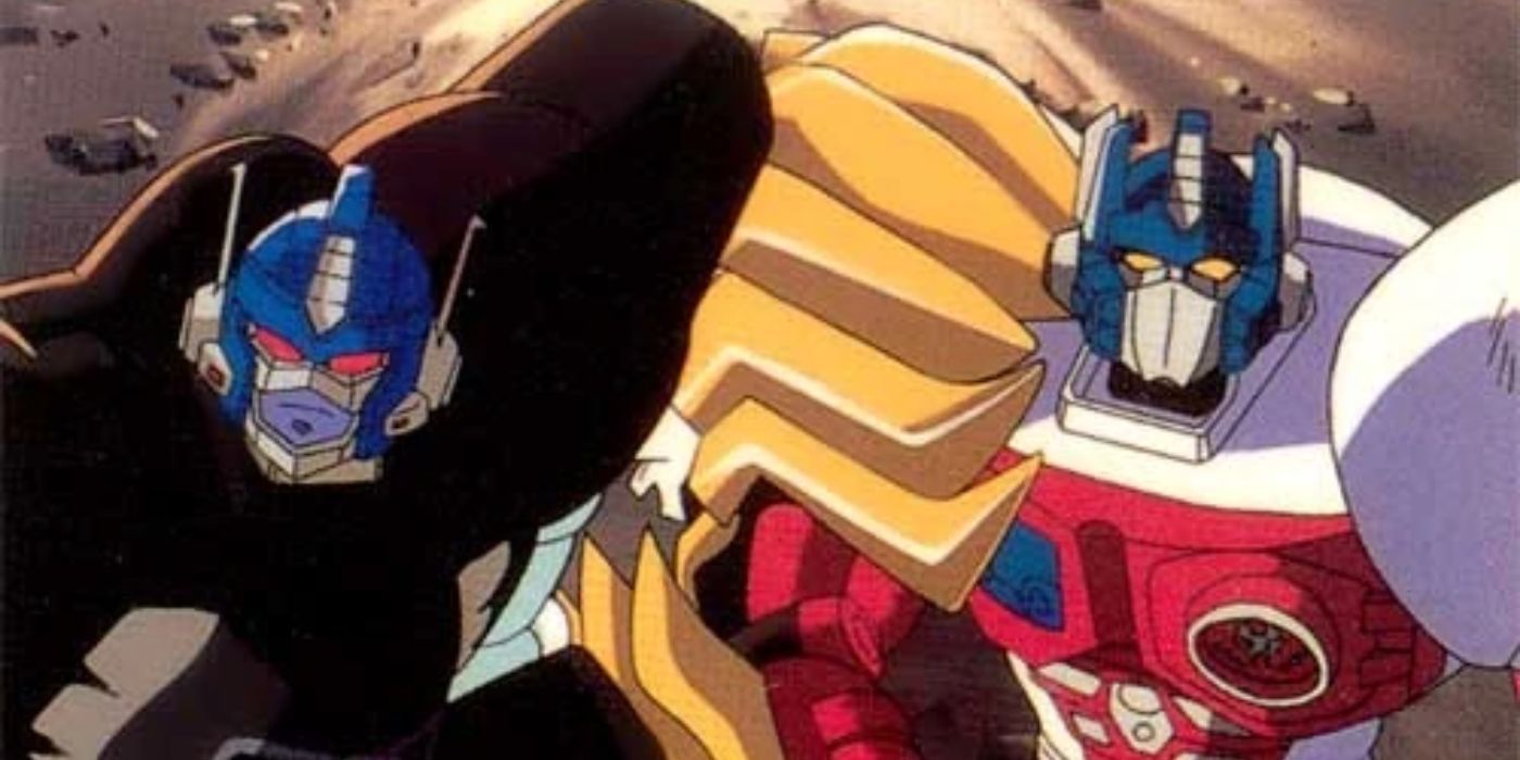 Optimus Primal and Leo Prime/Lio Convoy in the Beast Wars II anime movie.