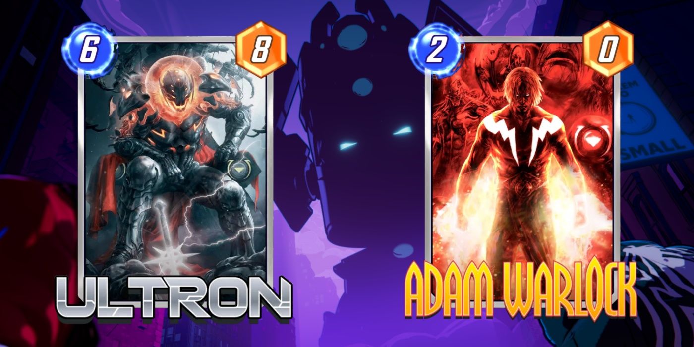 Variantes Aleksi Briclot de Ultron e Adam Warlock em Marvel Snap.