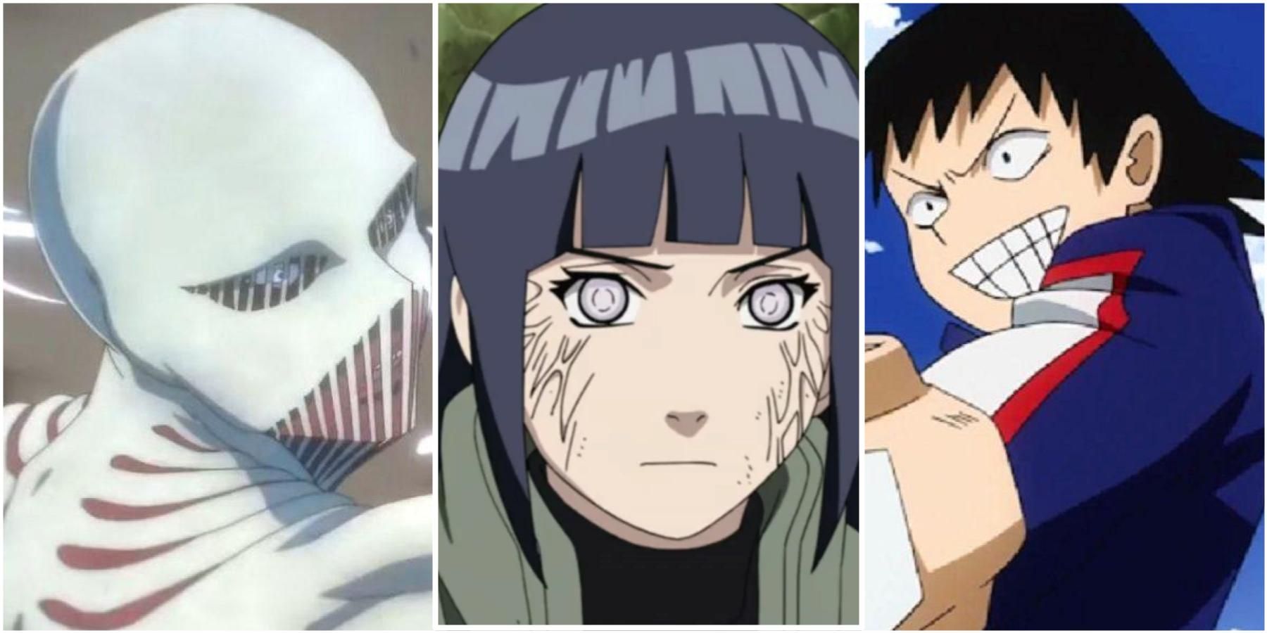 War Hammer Titan (Attack On Titan), Hinata Hyuga (Naruto Shippuden), Hanta Sero (My Hero Academia)
