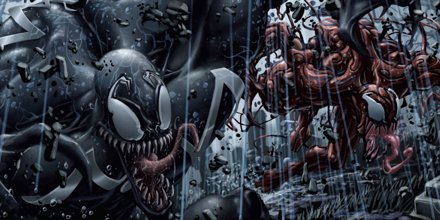 Venom and Carnage working together to stop Toxin