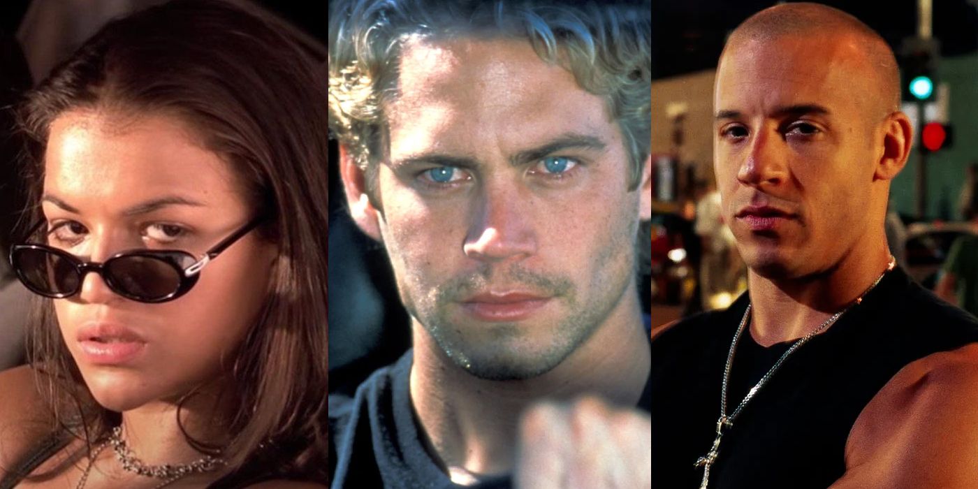 Split Image: Letty Ortiz (Michelle Rodriguez), Brian O'Conner (Paul Walker); Dominic Toretto (Vin Diesel) in the Fast & Furious