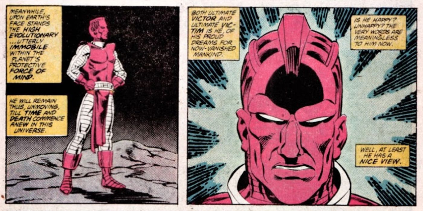 What If... #1 High Evolutionary reflects in space as the last living normal being