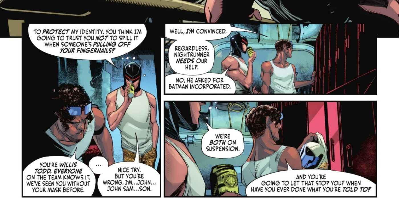 Dark Ranger diz a Wingman que todos sabem que ele é Willis Todd.