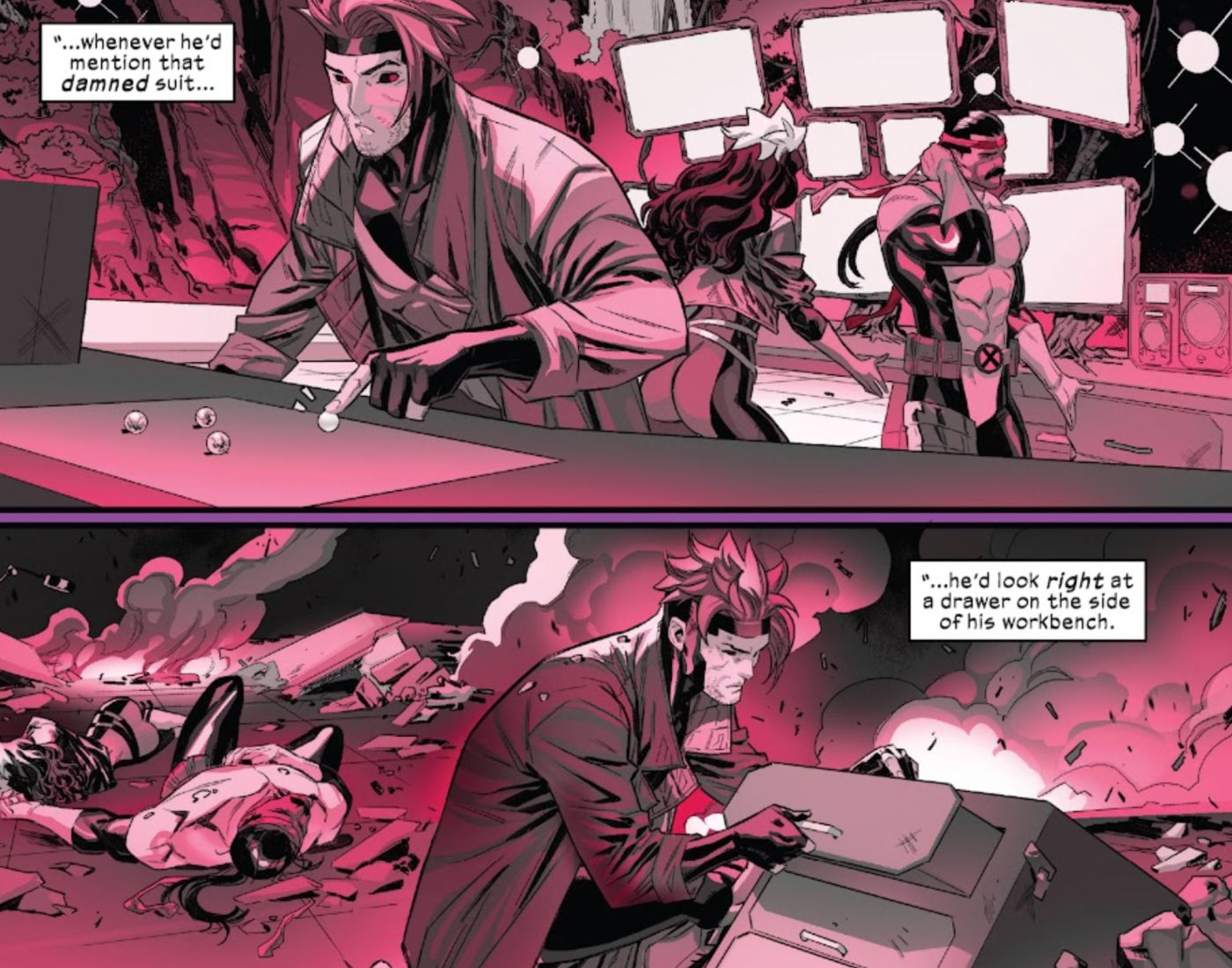 Gambit rouba o Caliban Suit de Forge