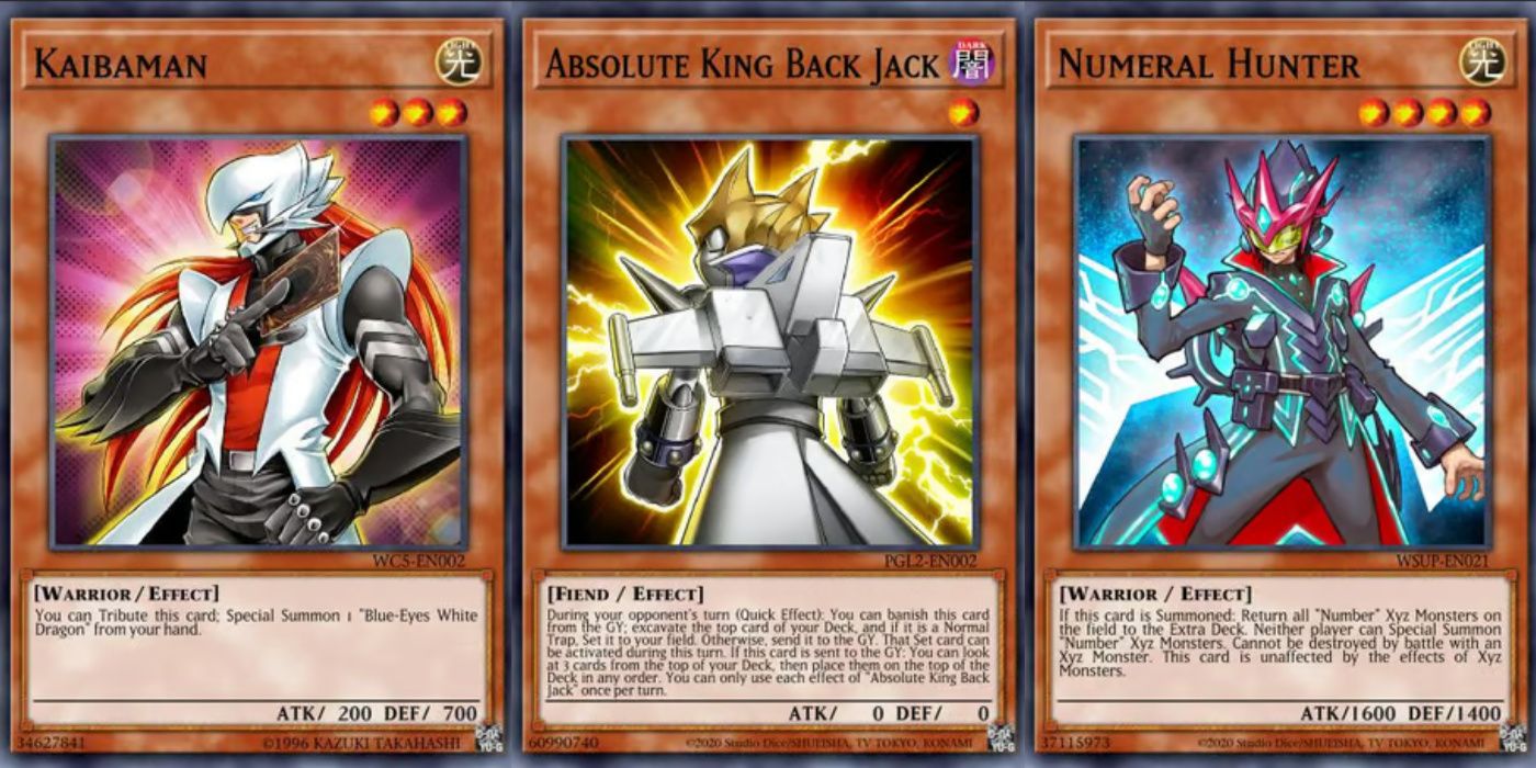 monstros baseados em anime yugioh com kaibaman, rei absoluto de volta e caçador de numeral