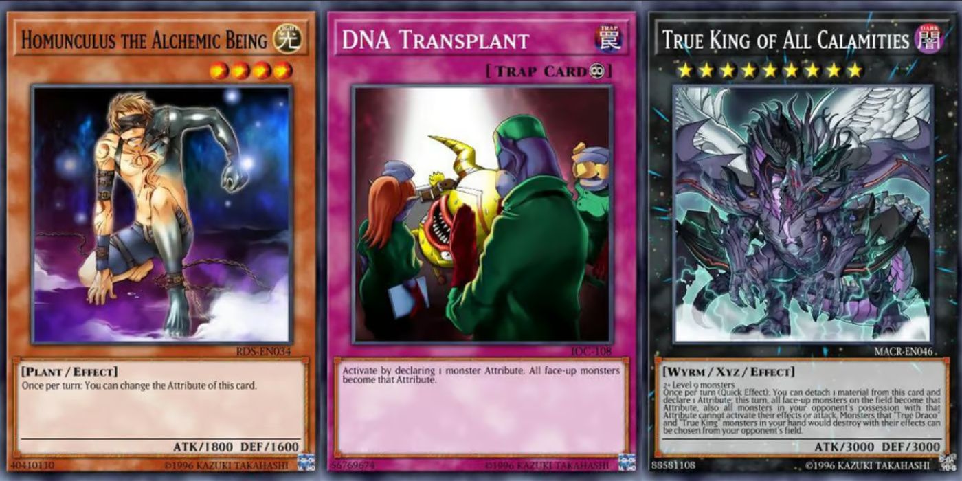 yugioh atribui cartas de mudança com homúnculo o ser alquímico, transplante de dna e verdadeiro rei de todas as calamidades