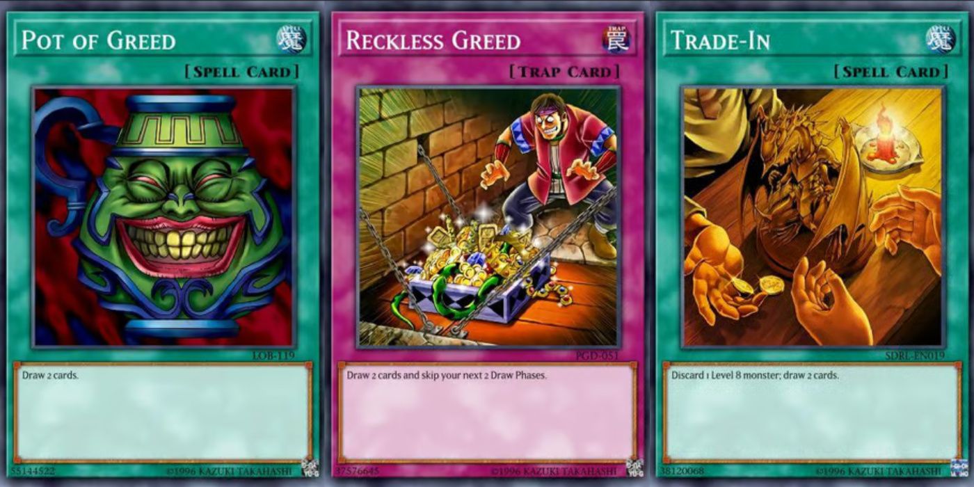 yugioh compra 2 cartas p (t de ganância, ganância imprudente e troca