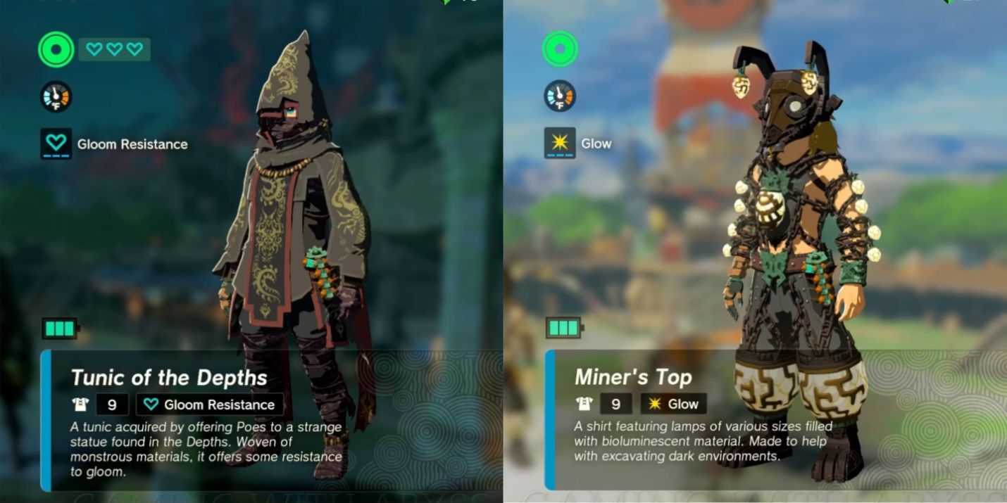 Zelda: Tears of the Kingdom - Depths and Miner's Armor for Link