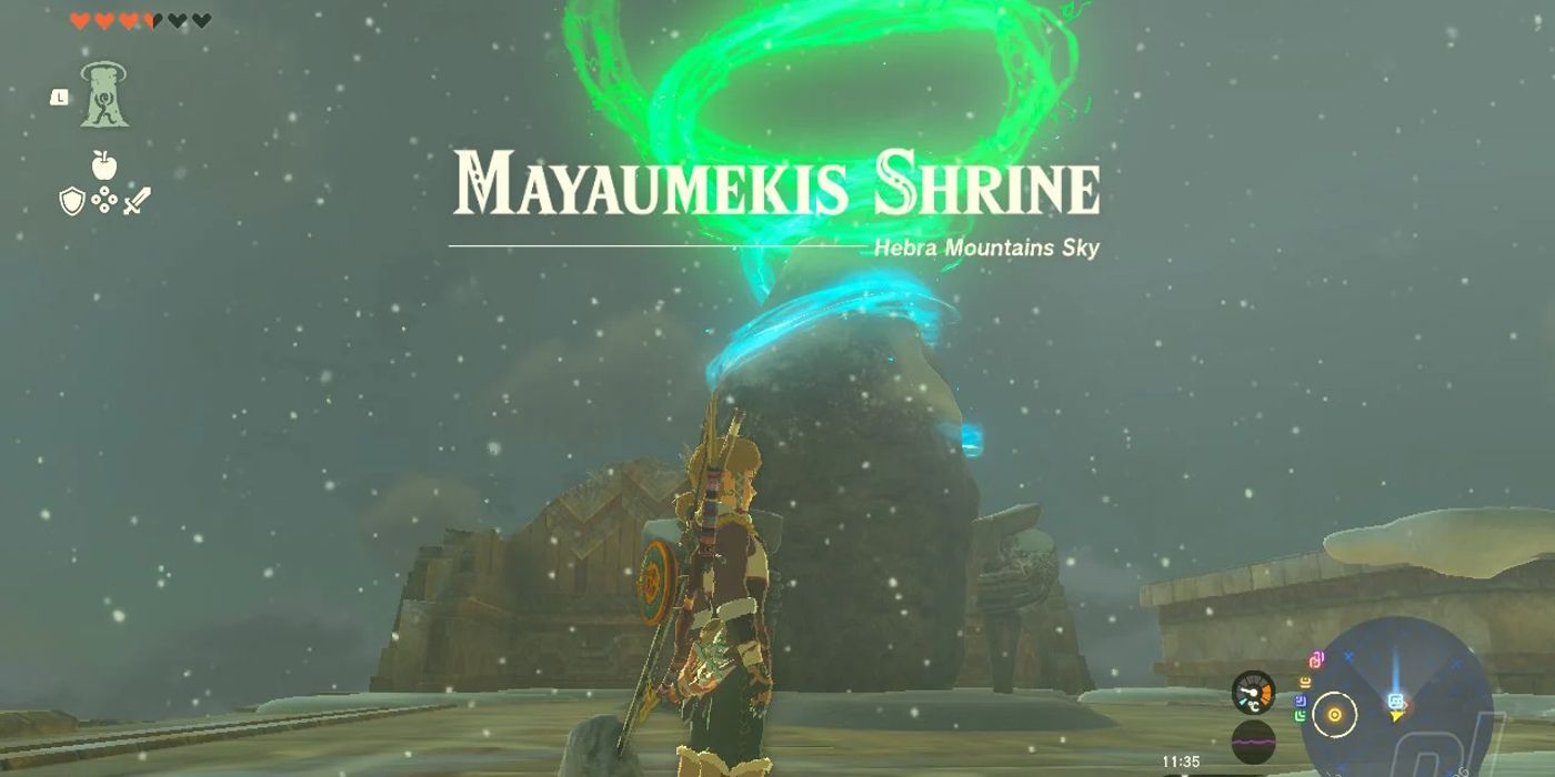 Link nears Mayaumekis Shrine in Tears of the Kingdom