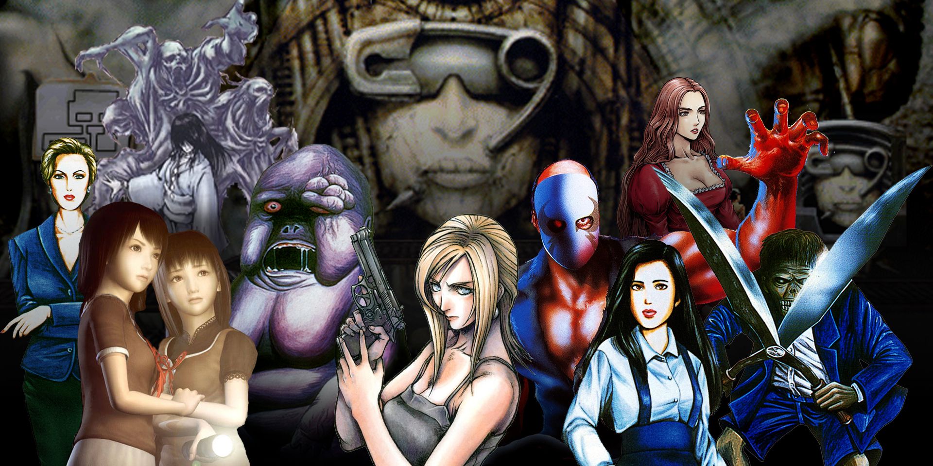 A collection of various horror game characters.