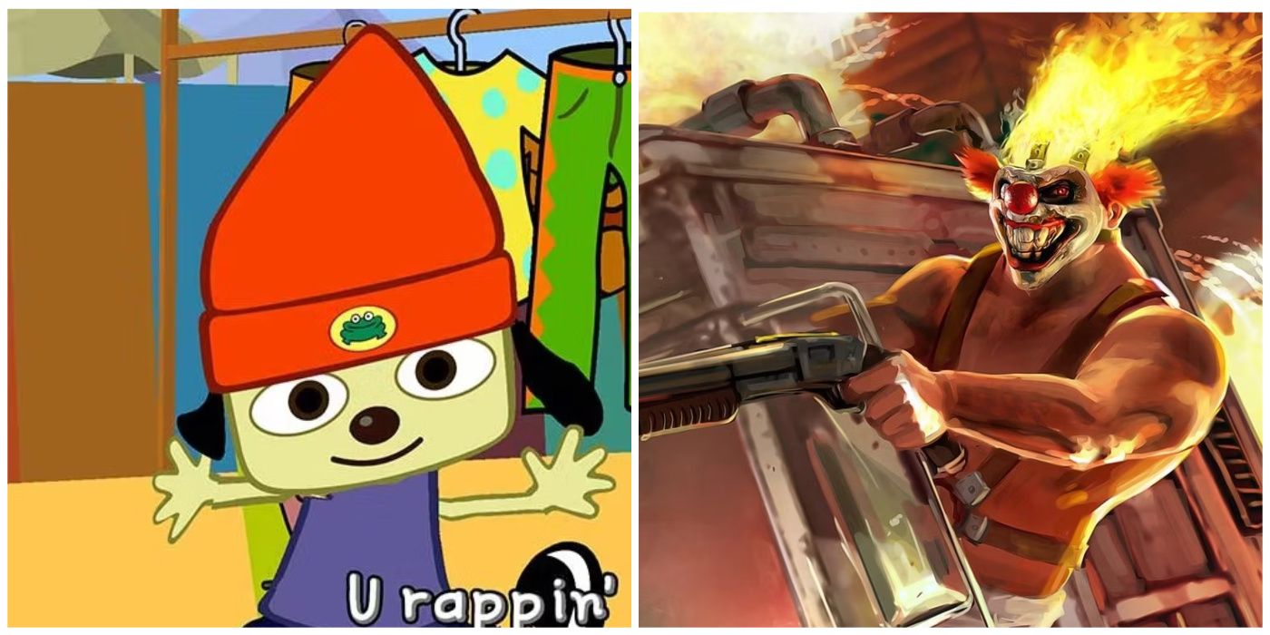 Split image of PaRappa The Rapper and Sweet Tooth