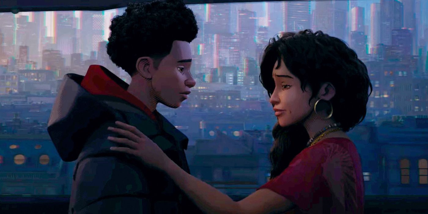 Spider-Man: Across the Spider-Verse' Rio and Miles having a heartfelt chat