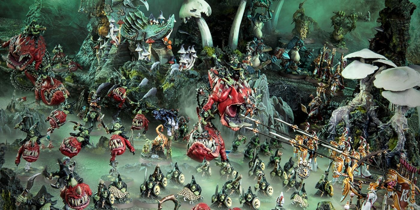 Um exército de miniaturas Gloomspite Gitz Warhammer