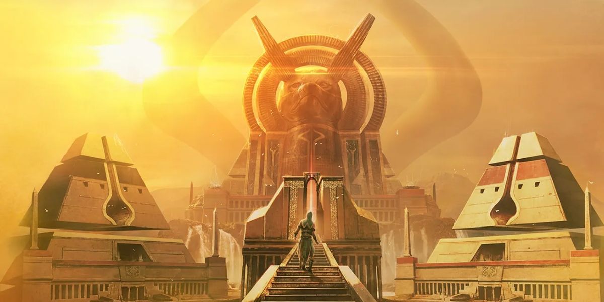 Um aventureiro subindo os degraus para um momento no plano Amonkhet Magic: The Gathering