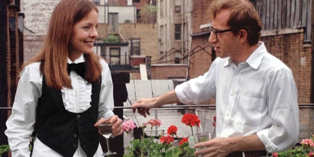 Annie and Alvy talk over wine in Annie Hall