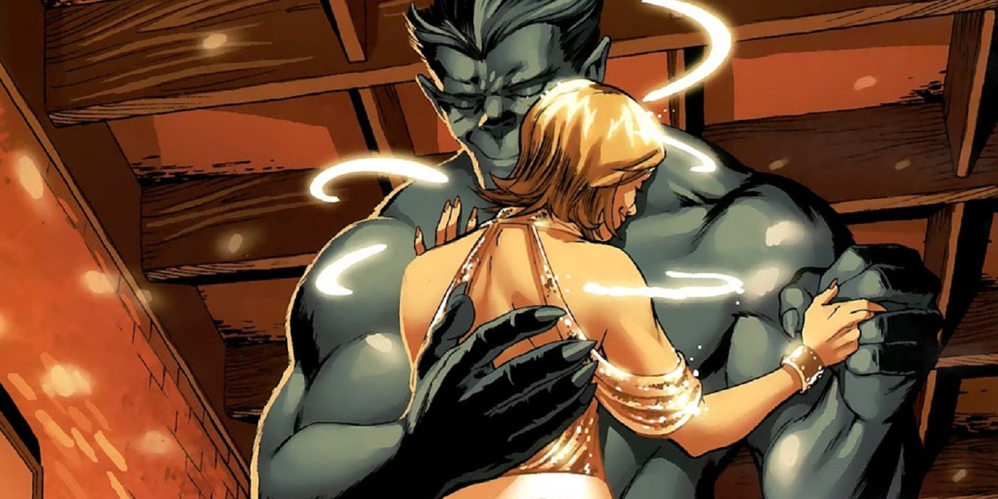 Beast and Dazzler dancing with each other