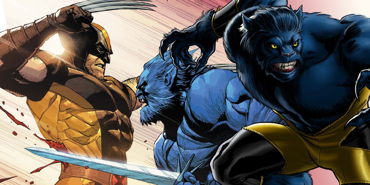 Old X-Men Beast and Wolverine vs Beast in current X-Force comics