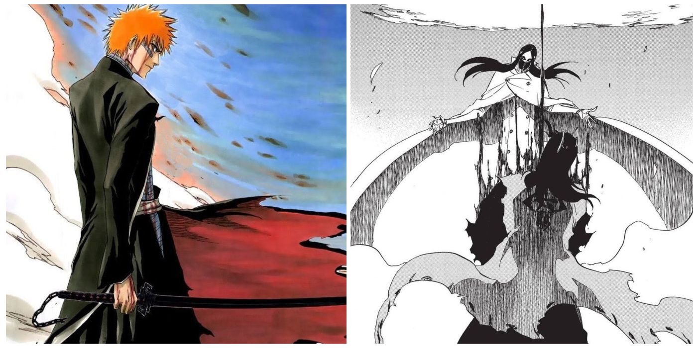 ichigo vs hollow ichigo bankai bleach manga panel in 2023