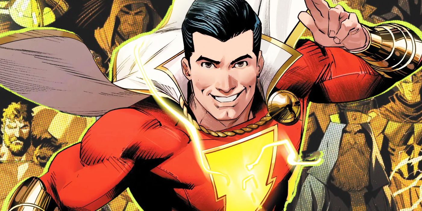 A smiling Billy Batson as Shazam in DC Comics