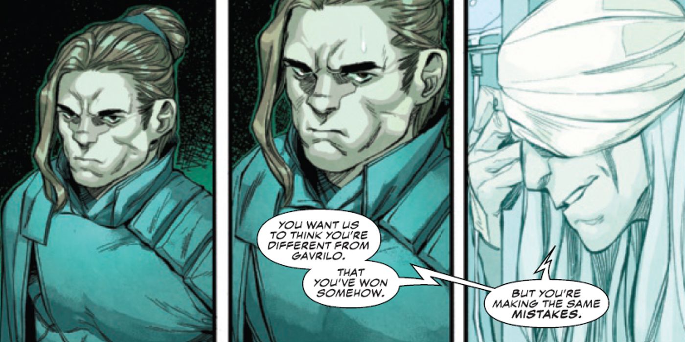 bucky barnes discutindo as últimas jogadas no jogo do século com outros membros do círculo externo