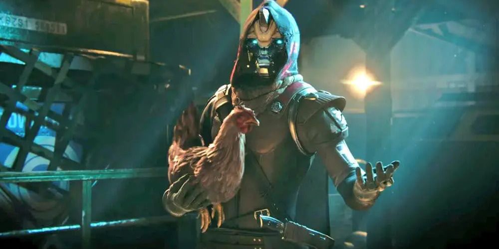 Destiny 2: Cayde segurando sua galinha de estimação