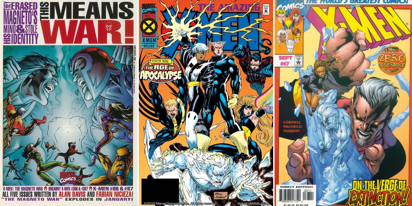 A split image of The Magneto War, Amazing X-Men, and Operation: Zero Tolerance from Marvel Comics