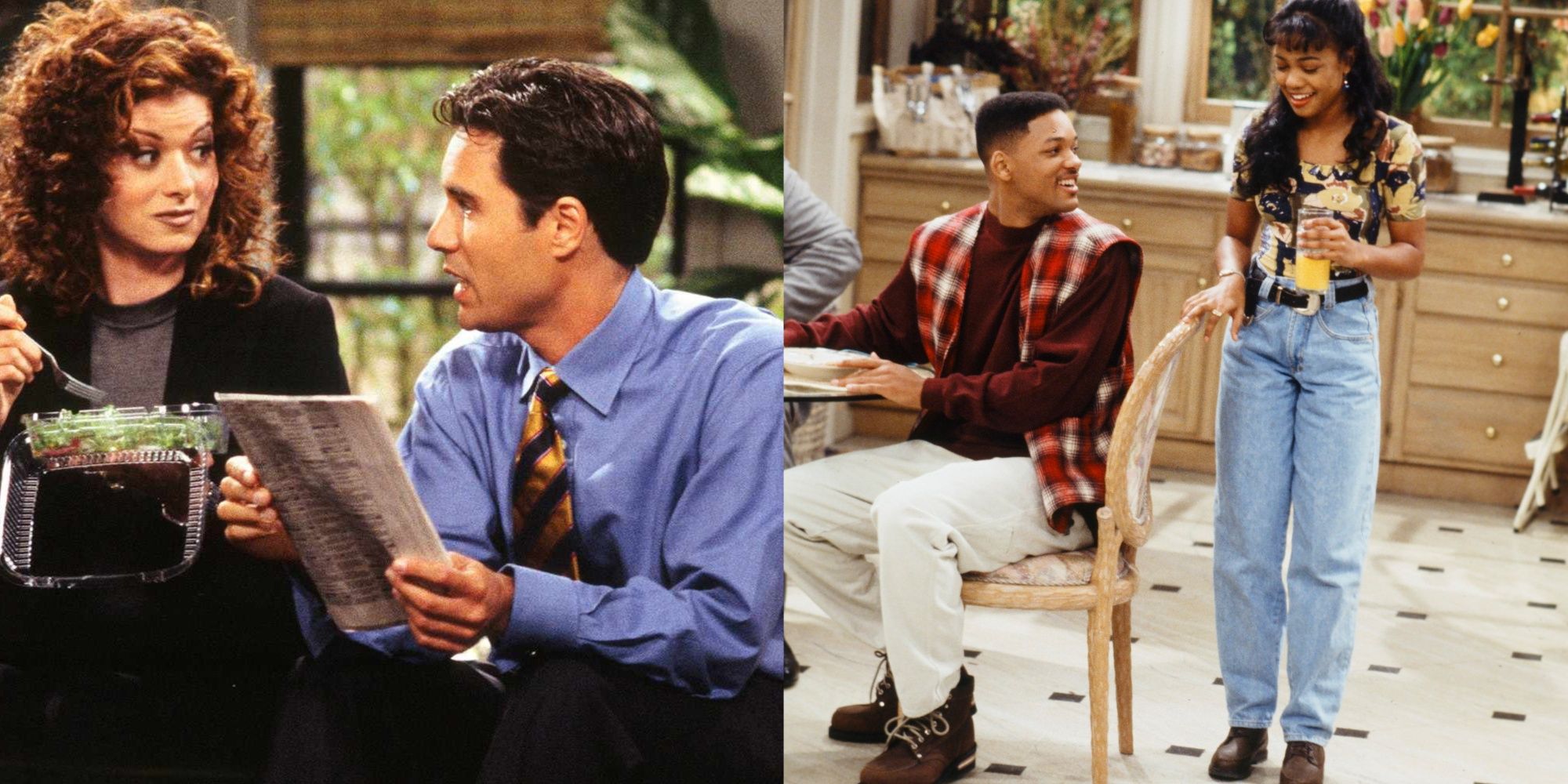 Split Image of Will and Grace, and Will and Katie Fresh Prince of Bel Air
