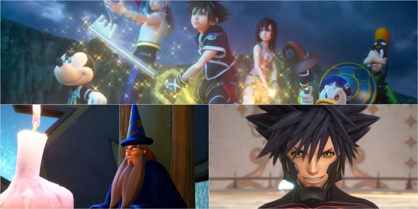 Several Kingdom Hearts characters, including Mickey, Riku, Sora, Kairi, Donald, Goofy, Yen Sid, and Vanitas