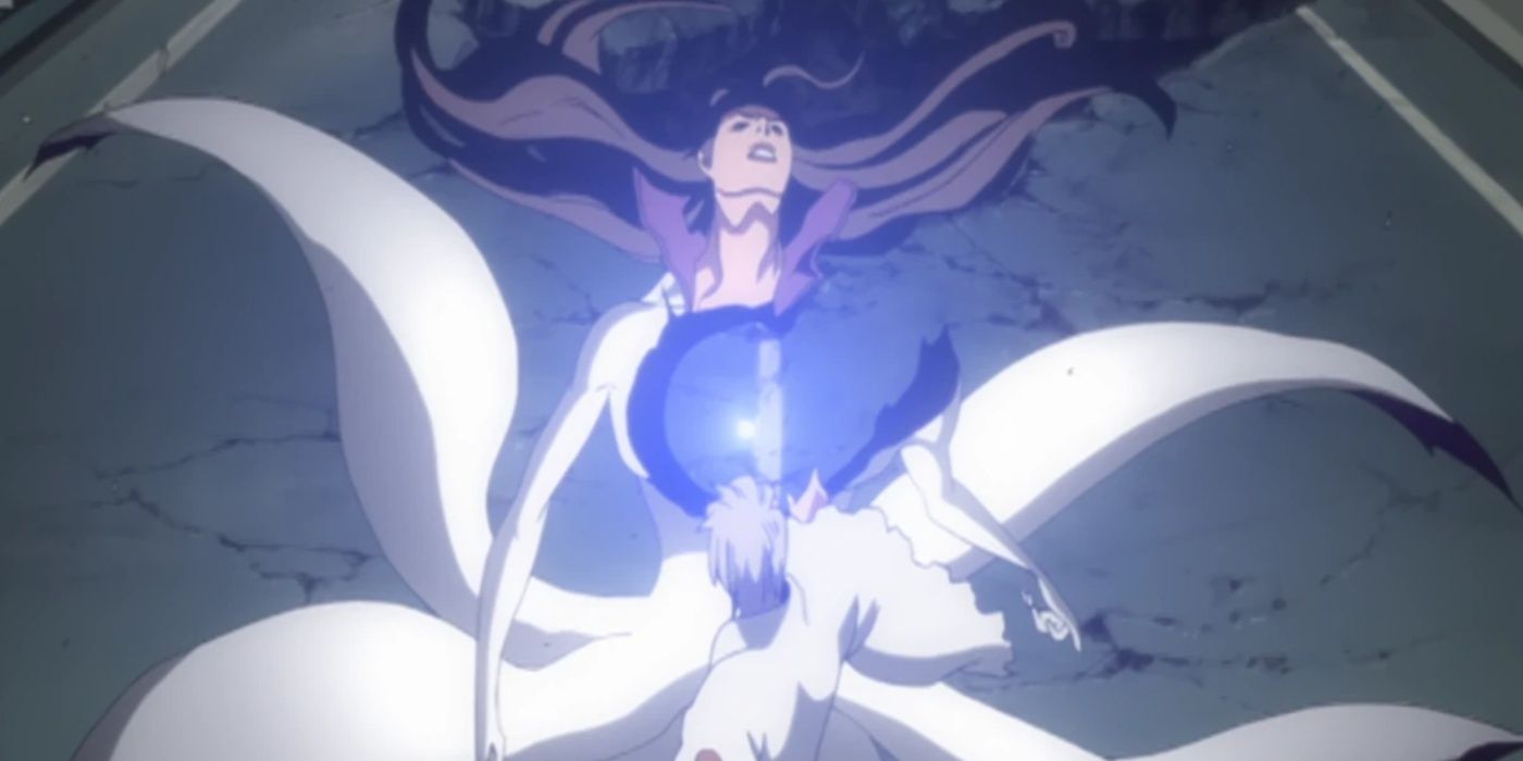 Gin Ichimaru Destroying Aizen Aizen's Body With His Bankai in Bleach