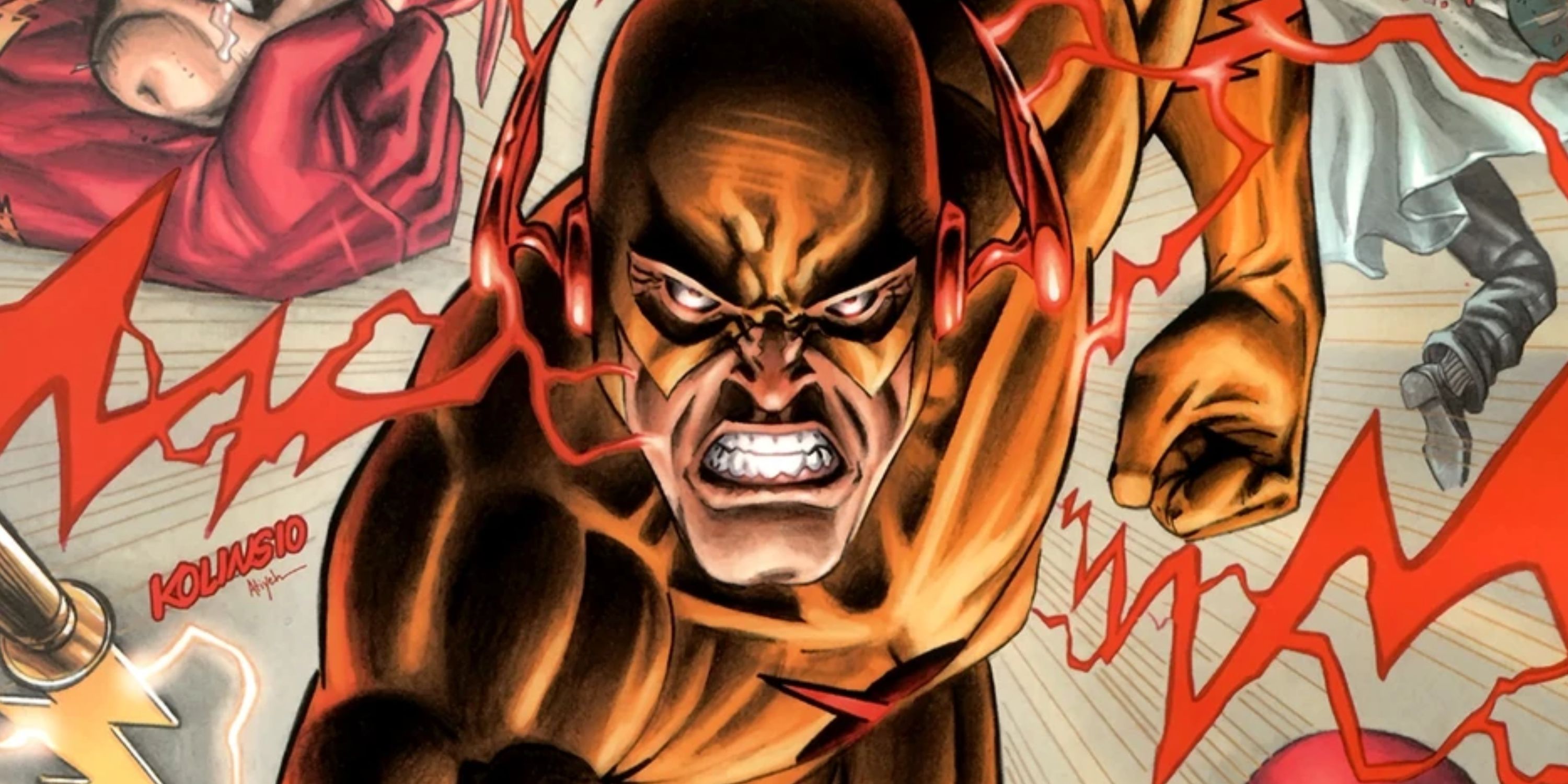 The cover to The Flash Vol. 3 #8 from DC Comics, featuring an enraged Reverse Flash