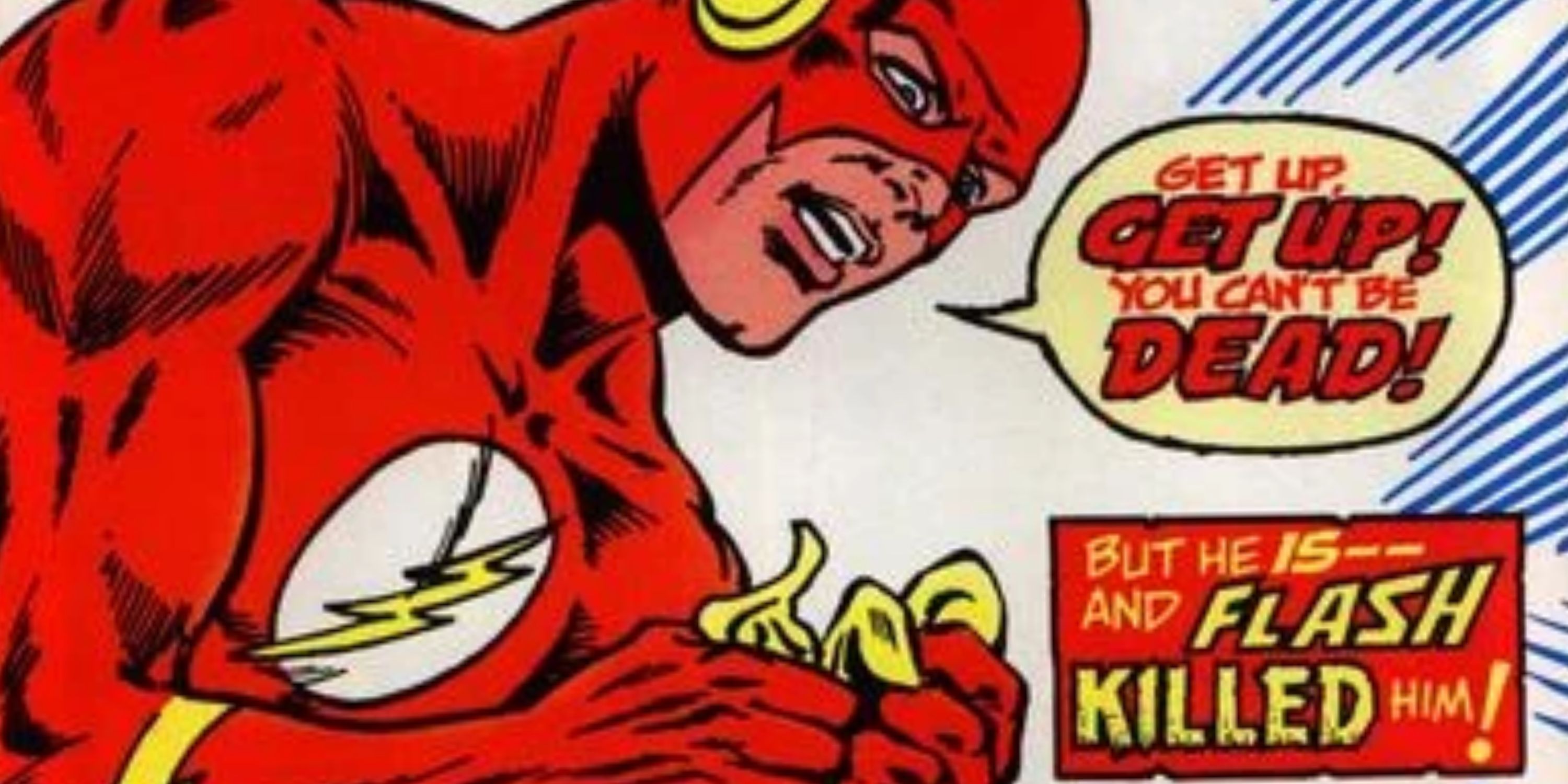 The Flash #324 from DC Comics, Flash shakes Reverse-Flash's body in disbelief