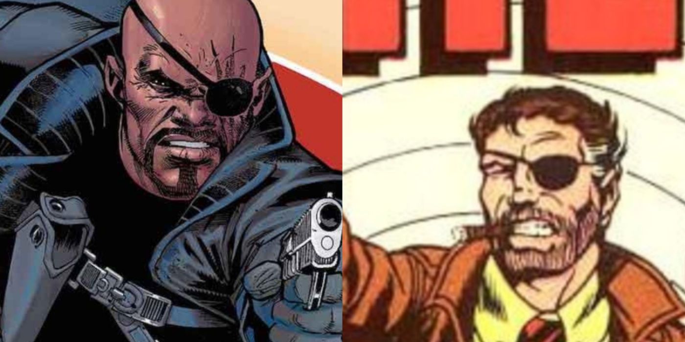 2 Versions of Nick Fury one who looks like the MCU version the other has a cigar an eye patch and is white