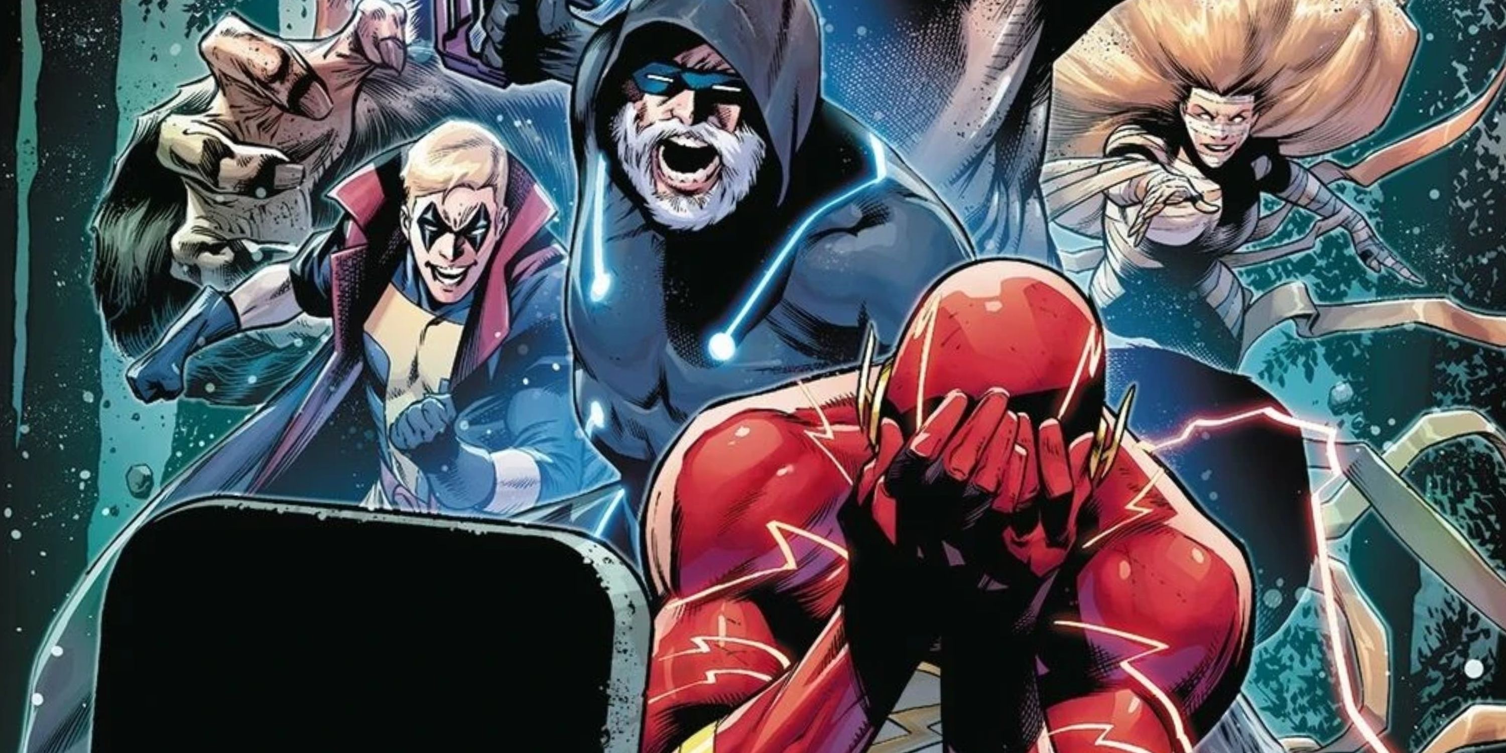 The cover to The Flash #756 from DC Comics, featuring the Flash despairing