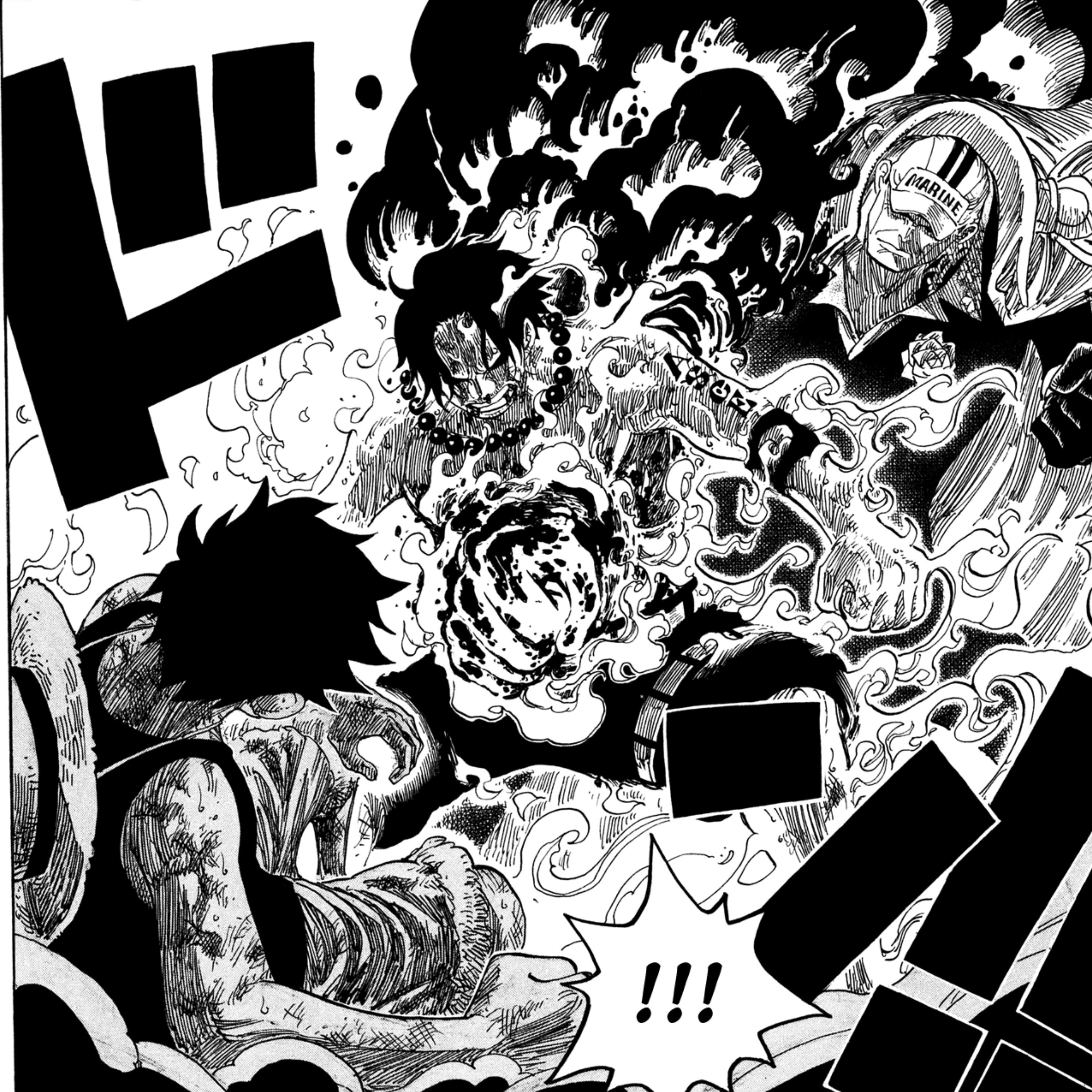 Monkey D. Luffy watches as Admiral Akainu kills Portgas D. Ace during One Piece's Marineford Arc