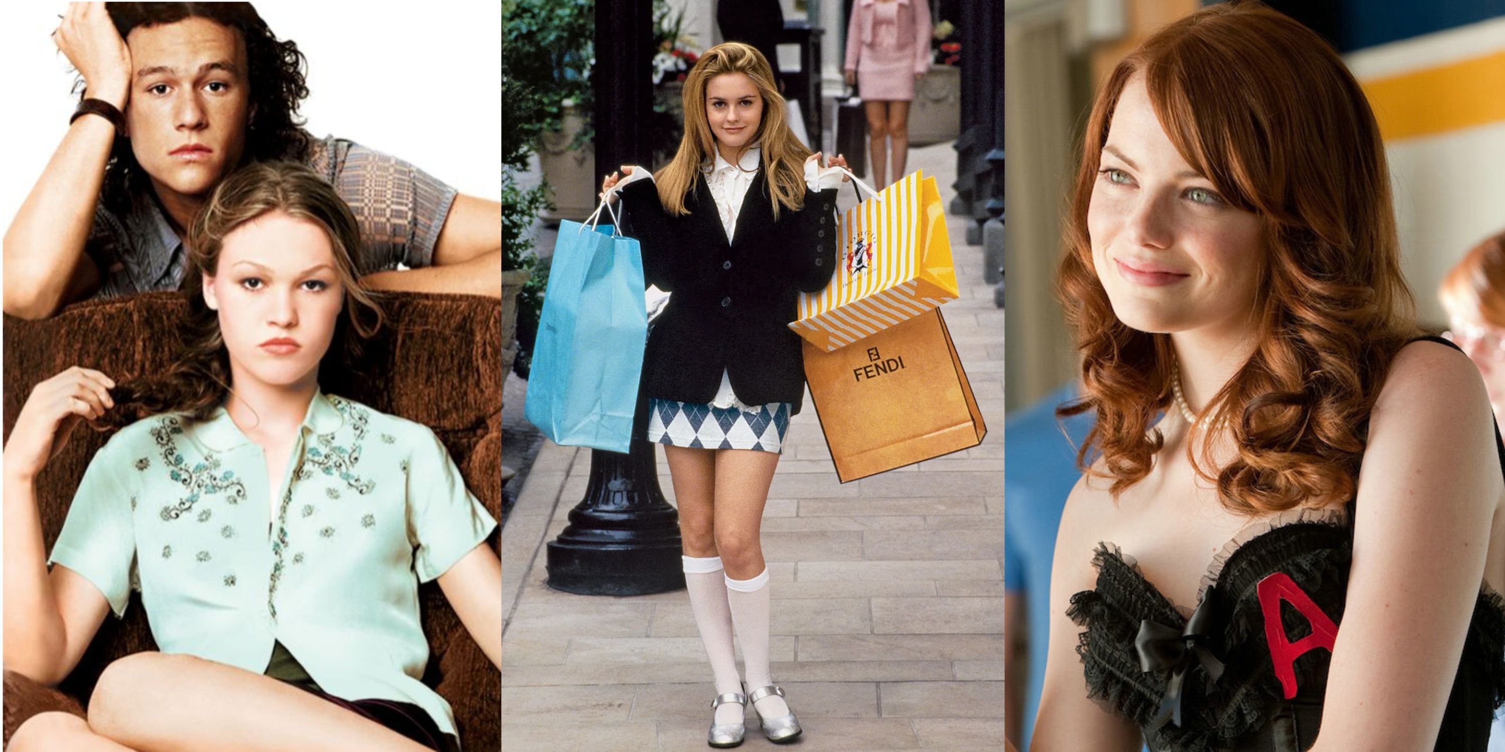 Kat and Patrick in 10 things I Hate About You, Cher in Clueless, and Olive in Easy A.