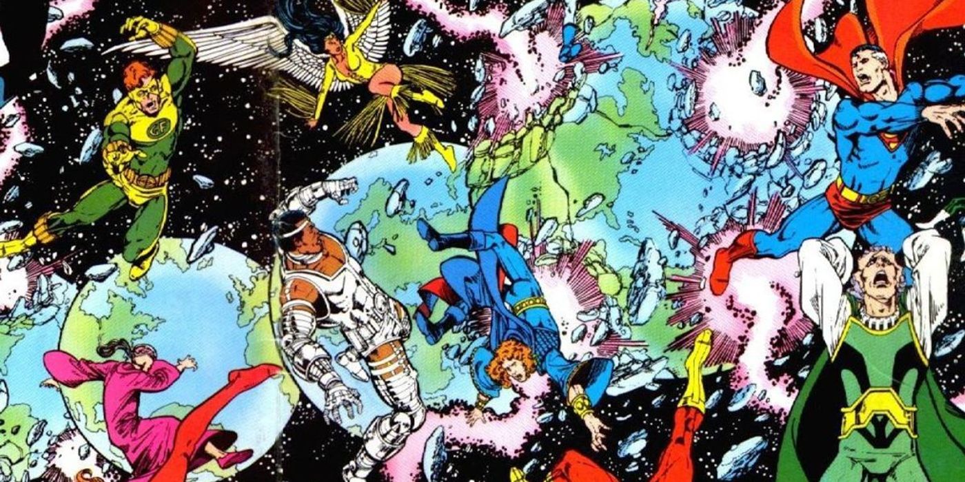 Heróis voam pelo espaço em Crise nas Infinitas Terras da DC Comics