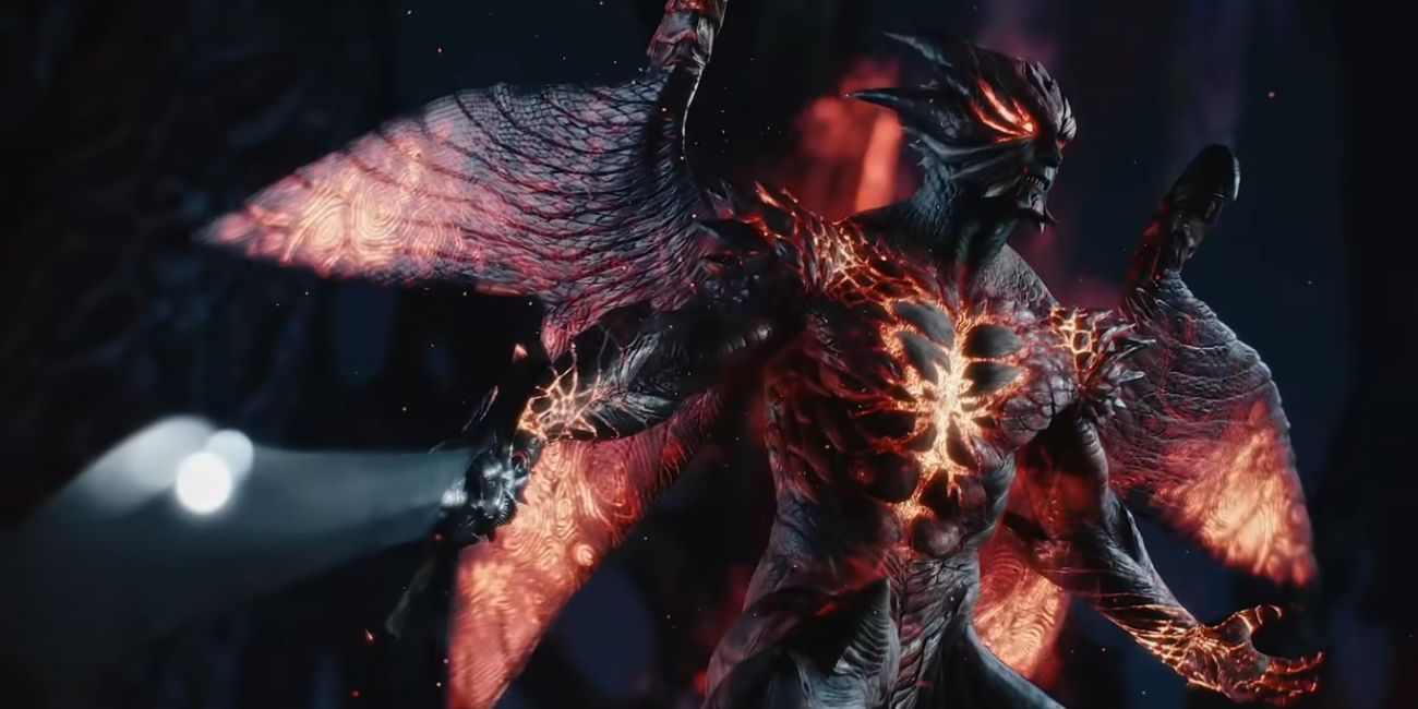 Dante em sua forma Devil Trigger de Devil May Cry 5