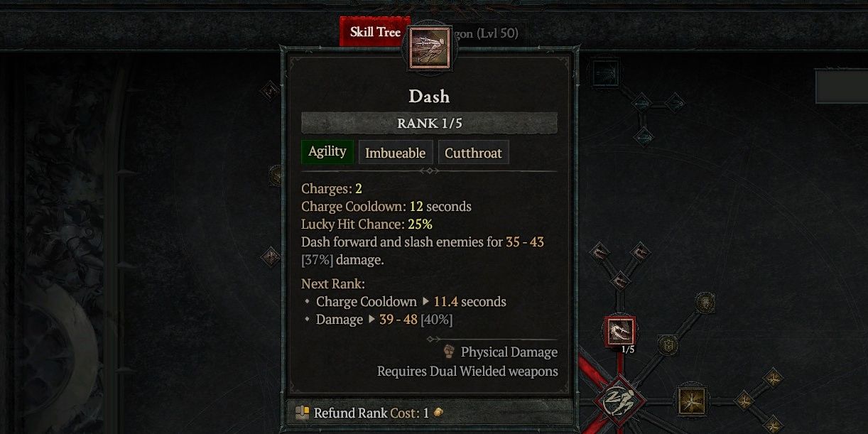 Dash na Árvore de Habilidades Rogue em Diablo IV