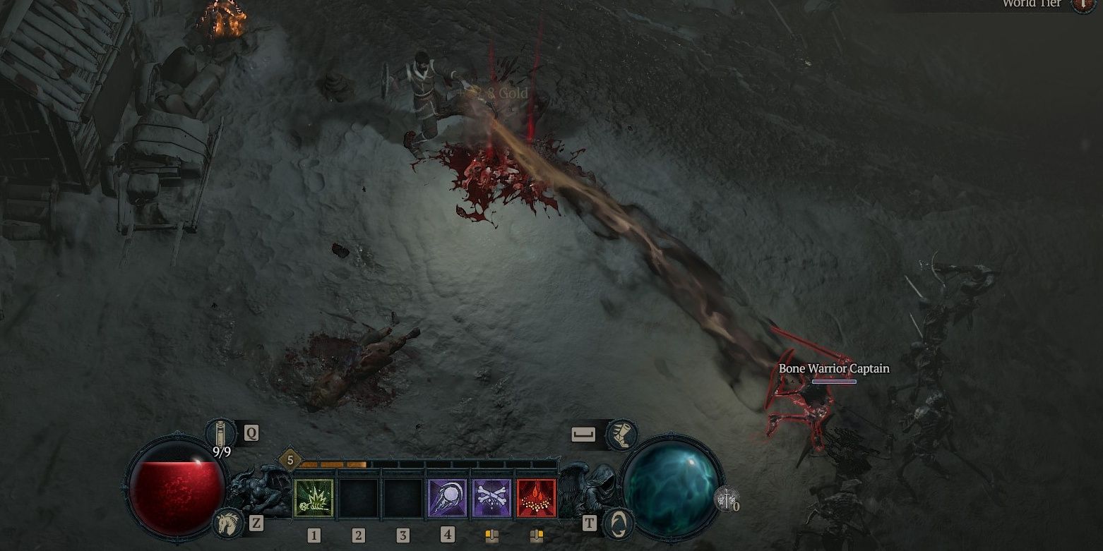 Necromancer usando Decompose em Diablo IV