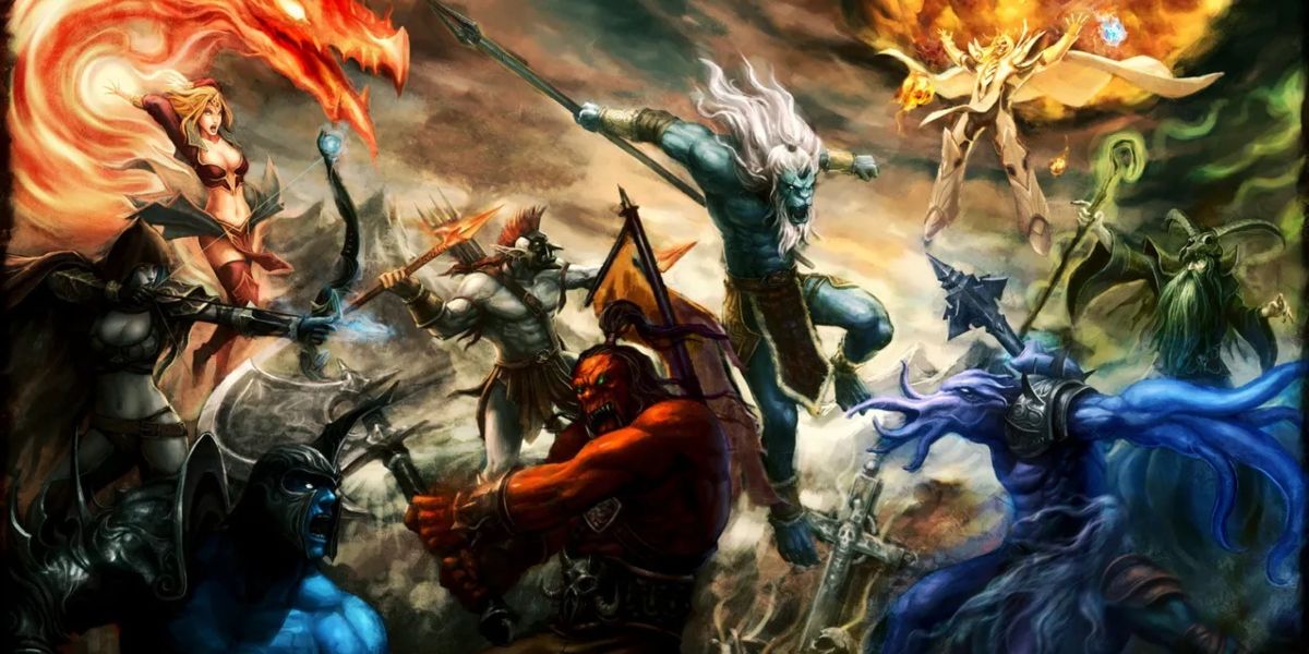 Arte da tela de carregamento para o mod Defense of the Ancients Allstars Warcraft III