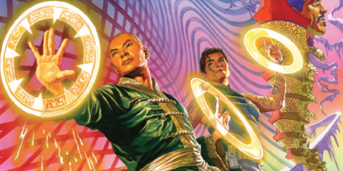 wong and pandora peters as they appear together in action on the cover of doctor strange #4