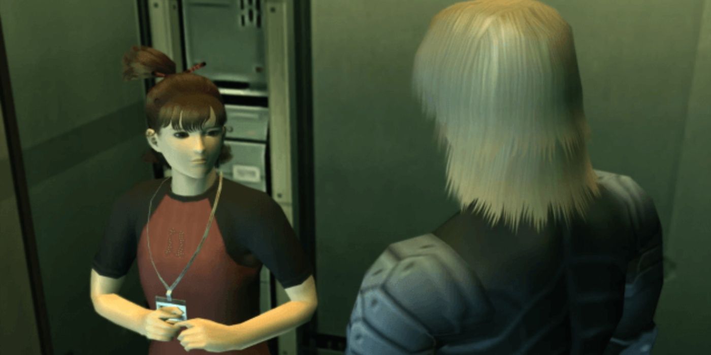 Emma com Raiden em Metal Gear Solid 2: Sons of Liberty.