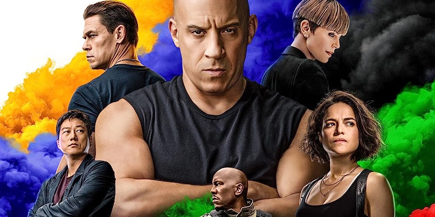 Vin Diesel stares menacingly on the F9 poster.