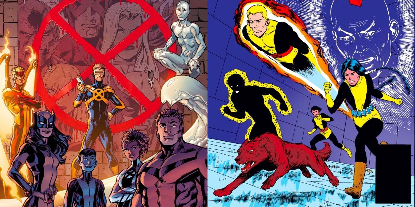 A split image of the All New X-Men and the New Mutants